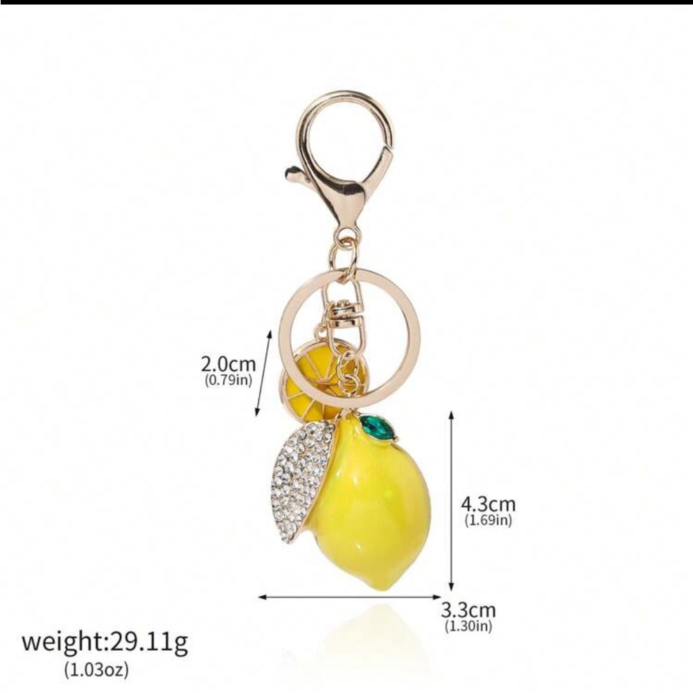 Lemon 🍋 bag charm keychain with gold hardware NWT - Picture 7 of 7